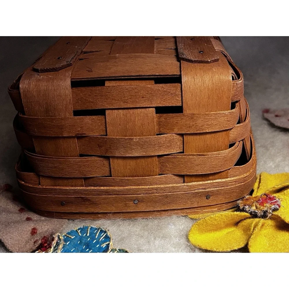 Longaberger Maple Handwoven 1990 Cracker Bread Fruit Basket Signed 11.5